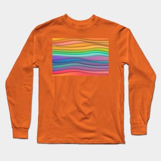 Colorful Rainbow Ocean Waves Long Sleeve T-Shirt